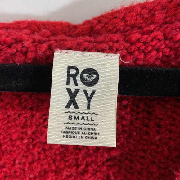 ROXY red hooded sweater sz Small - Picture 6 of 6